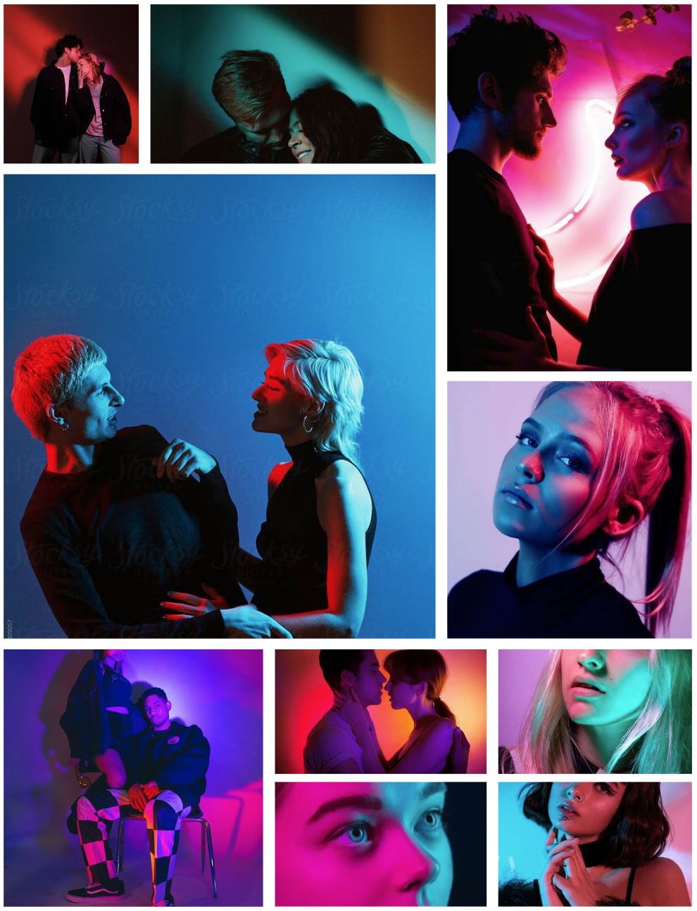 Female Model for Creative Colorful Lighting Photoshoot